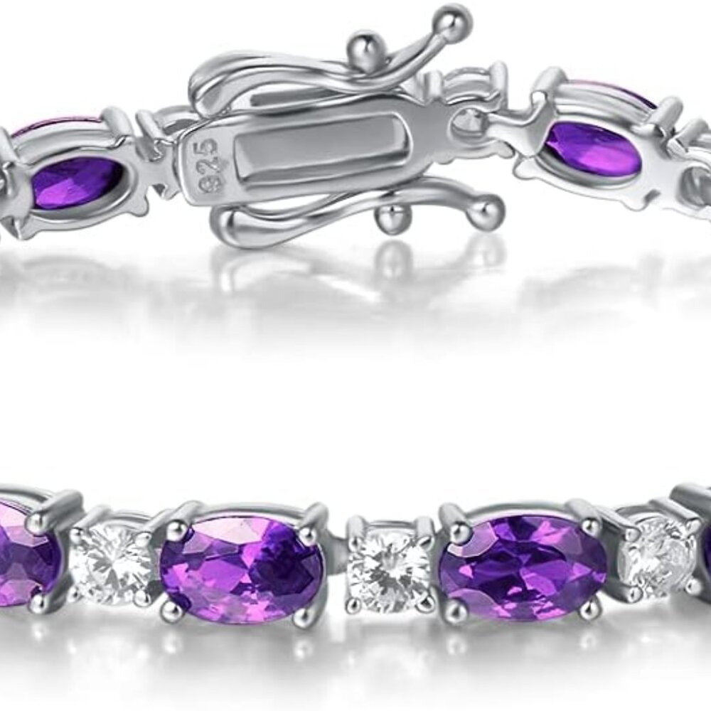 Birthstone Bracelets Sterling Silver Tennis Bracelets Charm Fine Jewelry Birthda